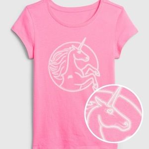 NWT, Pink unicorn short sleeve shirt